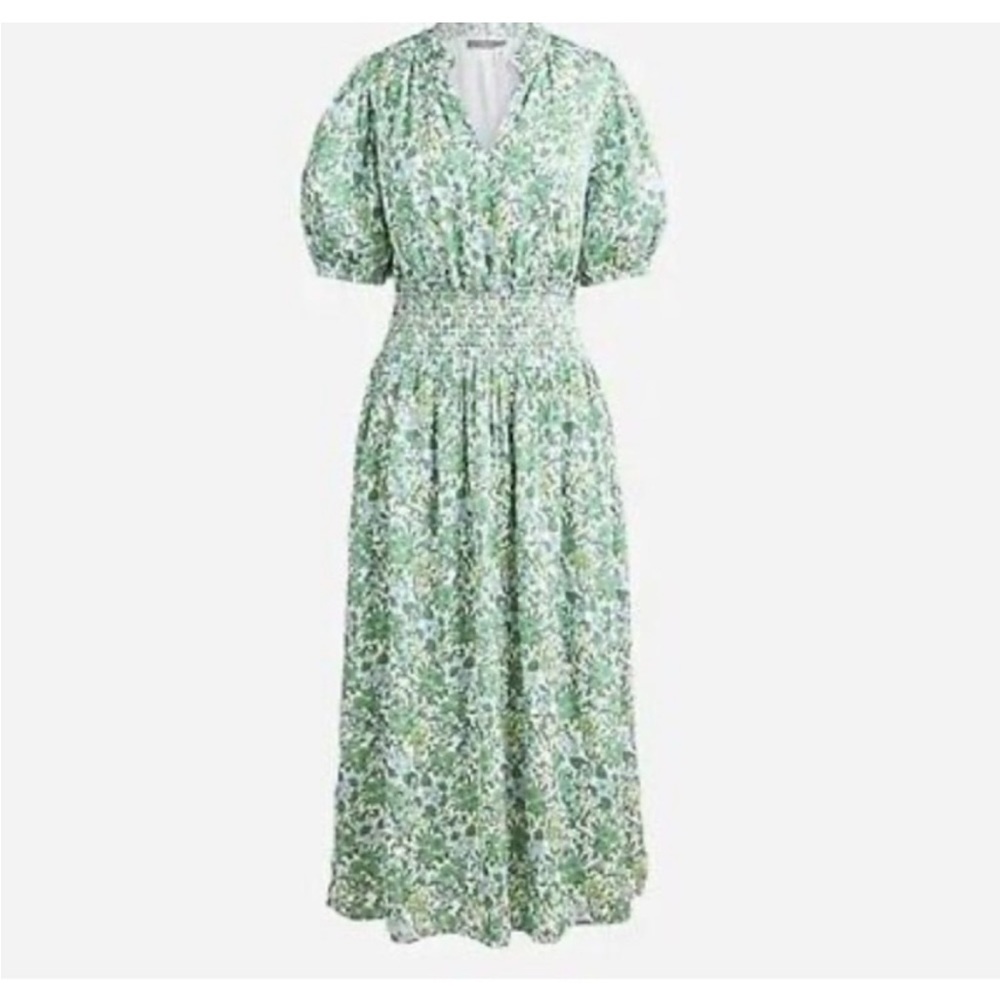 Green Floral J. Crew Dress - Picture 2 of 5